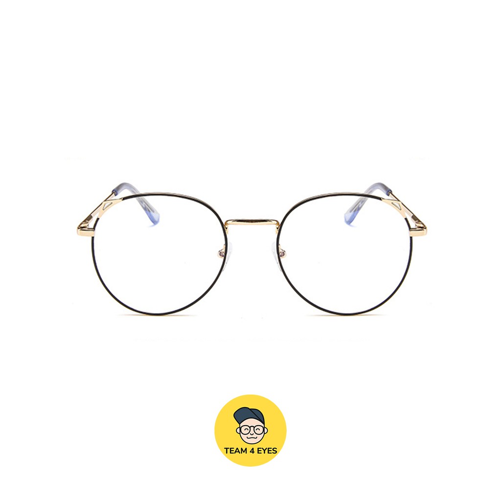 [ Ảnh thật ] Kính cận tròn cách điệu tai mèo thời trang cao cấp tròng 0 độ cắt ánh sáng xanh | BigBuy360 - bigbuy360.vn