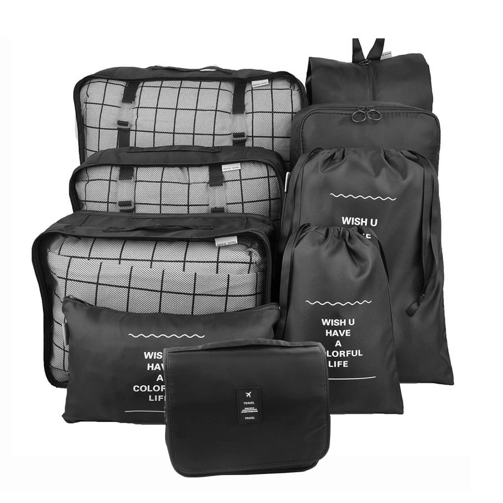 Set 9 Túi Đựng Đồ Dùng Chống Thấm Nước Sức Chứa Lớn Tiện Dụng Mang Theo Du Lịch