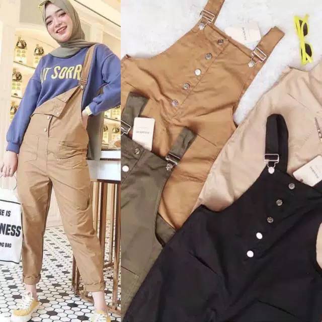 Uniqlo Jumpsuit Hai Dây Màu Đen Thời Trang Cho Nữ