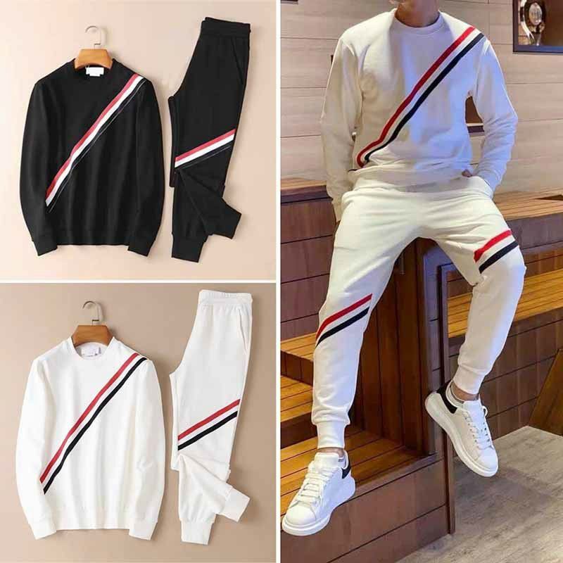 Set Áo sweater kèm quần jogger,đồ bộ thể thao Nam sọc phối màu dài tay phong cách hàn quốc cực đẹp