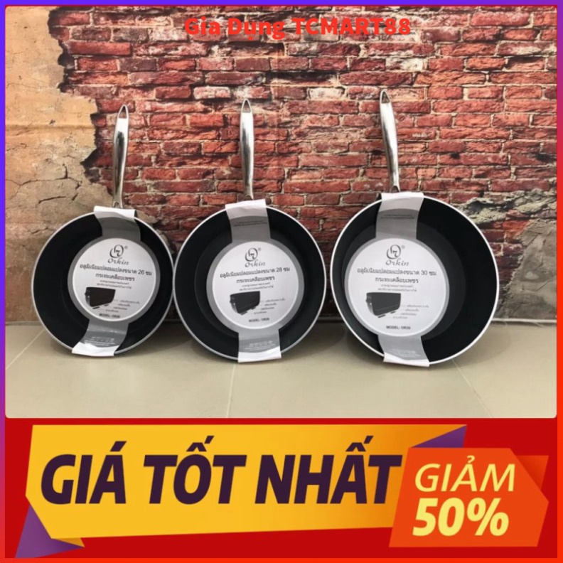 [FREE SHIP] Chảo rán kim cương sâu lòng đáy từ Orkin 26CM-28CM-30CM, nhập khẩu Thái lan, siêu chống dính theo tiêu chuẩn