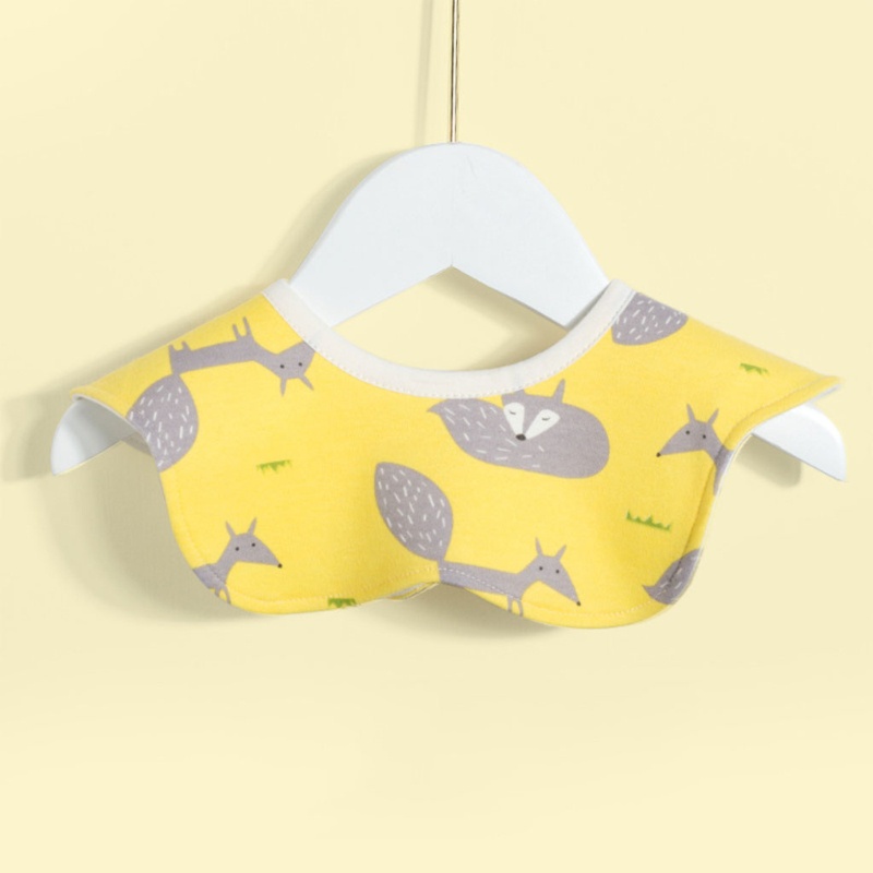 Yếm Ăn Cotton Hình Tròn In Họa Tiết Hoạt Hình Xinh Xắn Dành Cho Các Bé