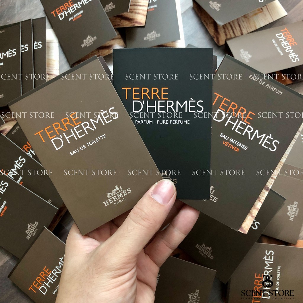 Scentstorevn - Vial chính hãng nước hoa Hermes Terre Edt, Parfum, Intense Vetiver, Eau Givree [2ml]