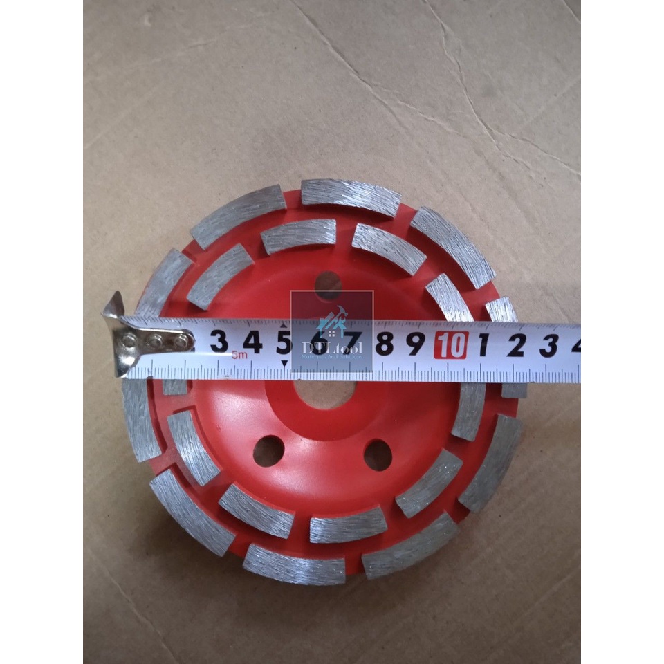 Đĩa mài bê tông đường kính D100 - D180mm. Đá mài phá mặt nền, mài vệ sinh bể mặt bê tông. Bát sắt  D125mm - Đỏ