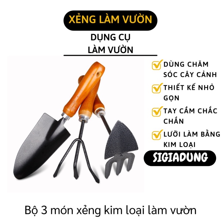 [SGD] Xẻng Làm Vườn - Dụng Cụ Làm Vườn Trồng Cây Mini 3 Món Tiện Dụng 8497