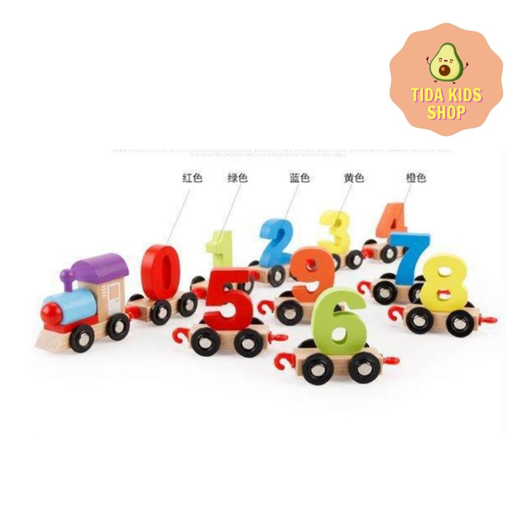 Đồ Chơi Toán Học Đoàn Tàu Số Bằng Gỗ Cho Bé Thông Minh Giá Tốt ❤️ Freeship ❤️ TiDa Kids Shop