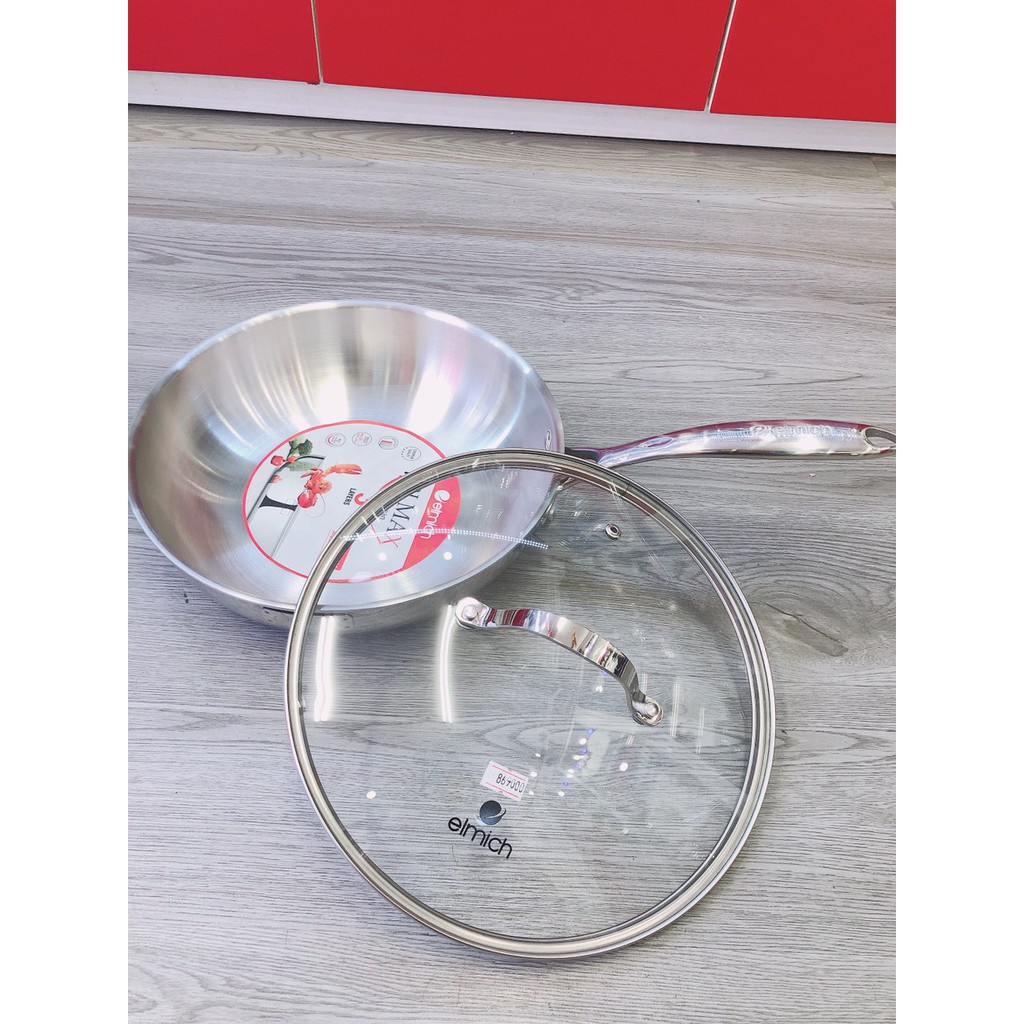 Chảo xào inox cao cấp 3 lớp đáy liền Elmich Trimax EL-3796 size 26cm