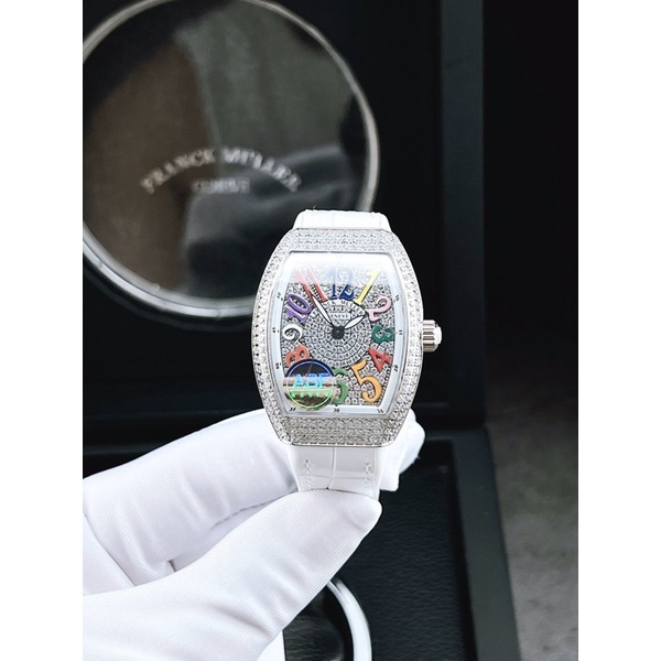 FRANK MULLER V32 ABF Thuỵ Sĩ - Đồng Hồ Nữ Thiết Kế Full Hột Đá Cao Cấp - BH 24 Tháng