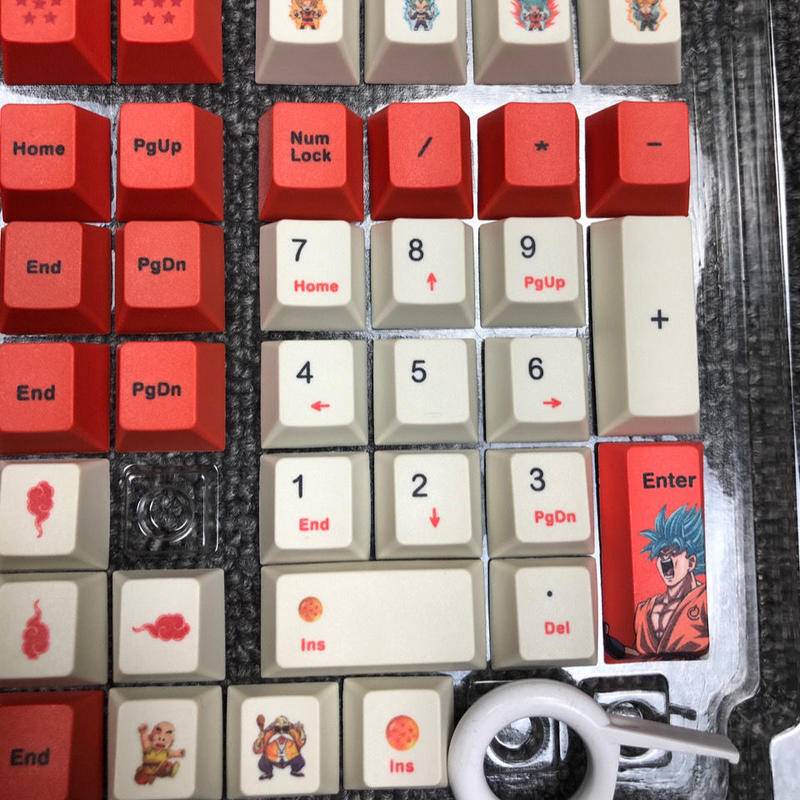 Bàn Phím Cơ Akko980ikbc 61 / 64 / 104 / 108 Họa Tiết Dragon Ball Màu Đen Chất Lượng Cao