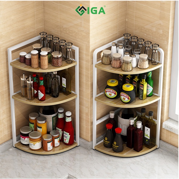 Kê gia vị góc tường kệ gia vị nhà bếp IGA - GM49