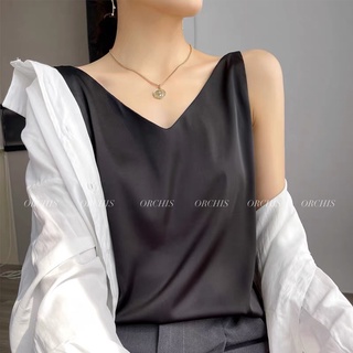 ORCHIS Áo lụa balo cổ tim