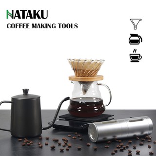 Bộ bình và phễu V60 pha cà phê giấy lọc / Bình Đựng Cà Phê Thuỷ Tinh 500ml, phục vụ cà phê chuyên nghiệp