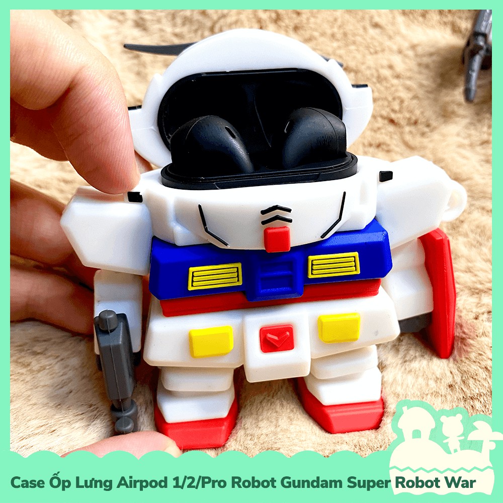 [Sẵn VN - NowShip] Case Ốp Lưng Airpod 1 / 2 / Pro Gel Silica Kiểu Dáng Robot Gundam Super Robot War Game Nintendo