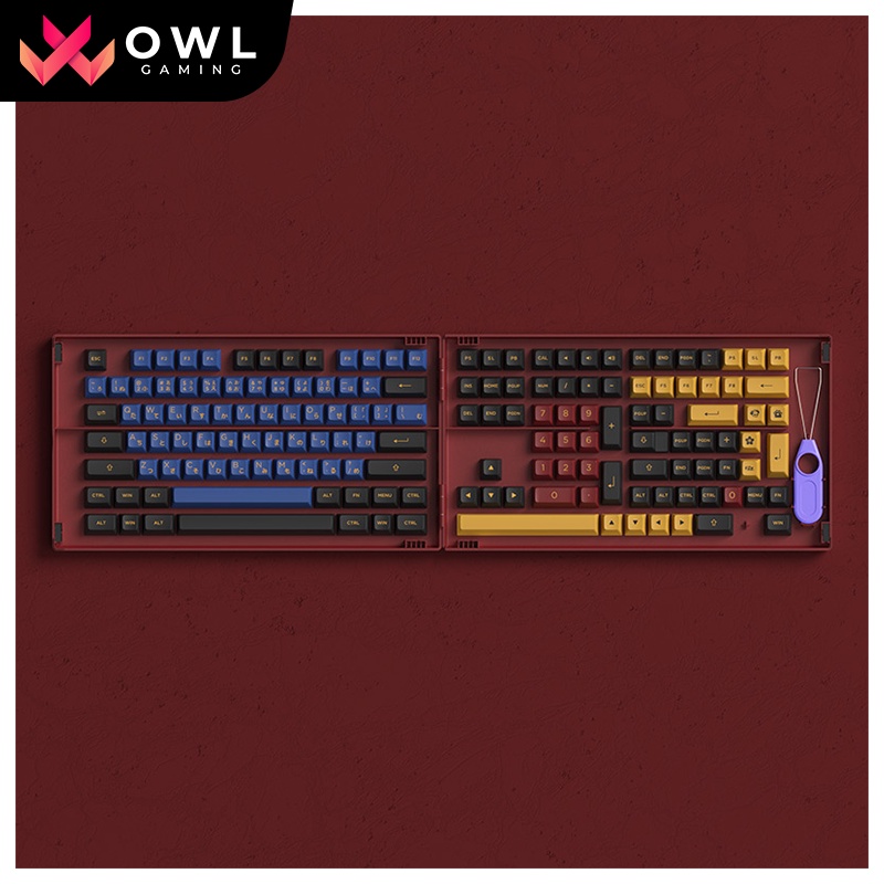 [Mã 44ELSALE2 giảm 7% đơn 300K] Set keycap AKKO Blue &amp; Red Samurai (PBT Double-Shot/ASA profile/226 nút)