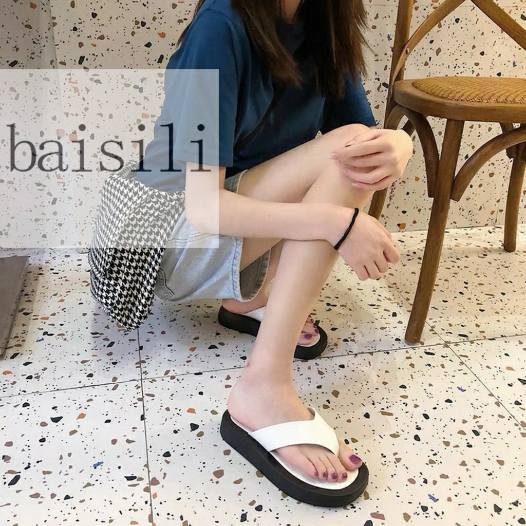 DÉP XUỒNG BAISILI - DÉP THỜI TRANG NỮ QUAI NGANG KẸP DA XỊN ĐẾ BẰNG NỮ TÍNH BD211013