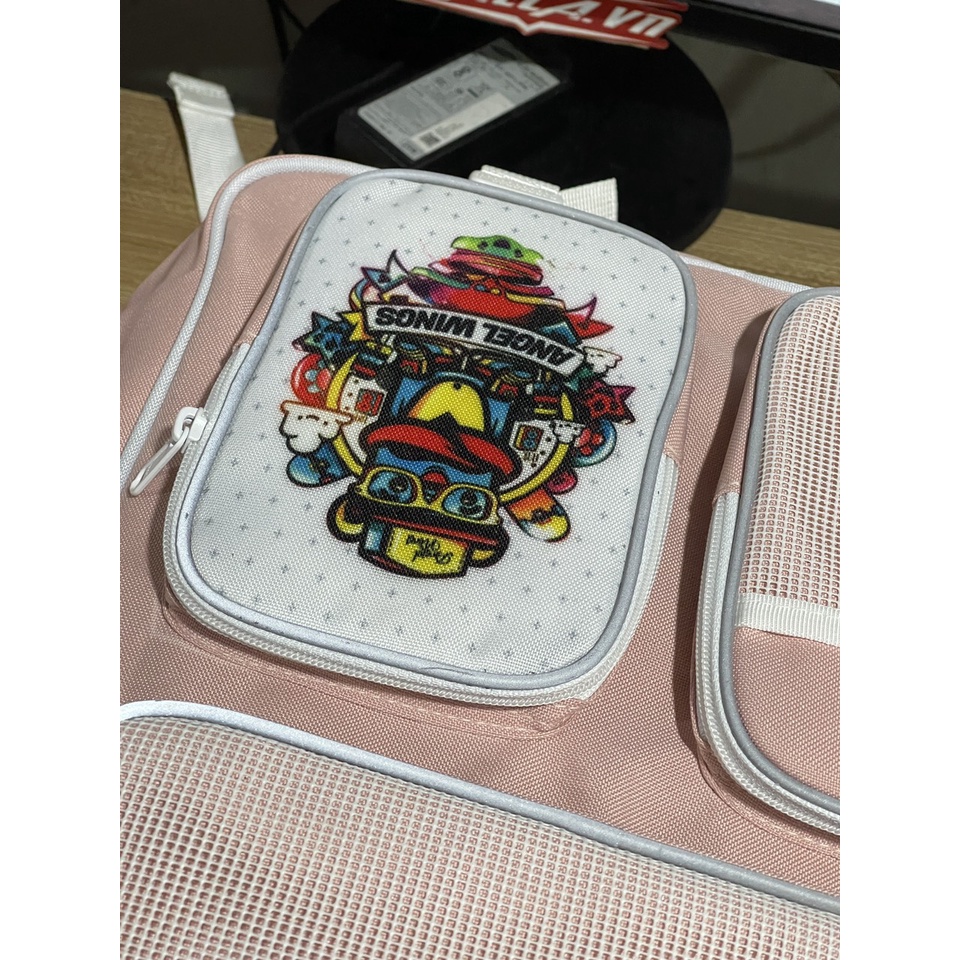 Balo nam nữ viền phản quang kèm túi nhỏ nhiều ngăn ANGER WINGS K1991