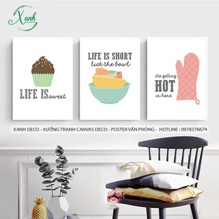 tranh canvas kem ngọt dễ thương cho phòng bếp