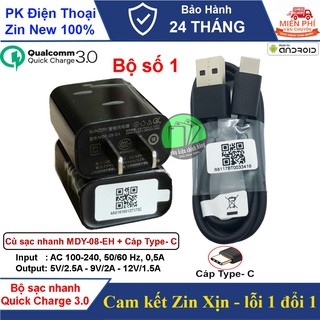 Củ sạc và Cáp sạc nhanh Xiaomi (Quick Charge 3.0) MDY-08-EH, MDY-08-EF Chính hãng-ĐÚNG CHẤT LƯỢNG-BH 12 Tháng.