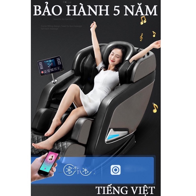 ghế massage đa năng toàn thân điện hoàn toàn tự động KR8 PRRO không gian nhỏ cabin sang trọng máy người già blutooth