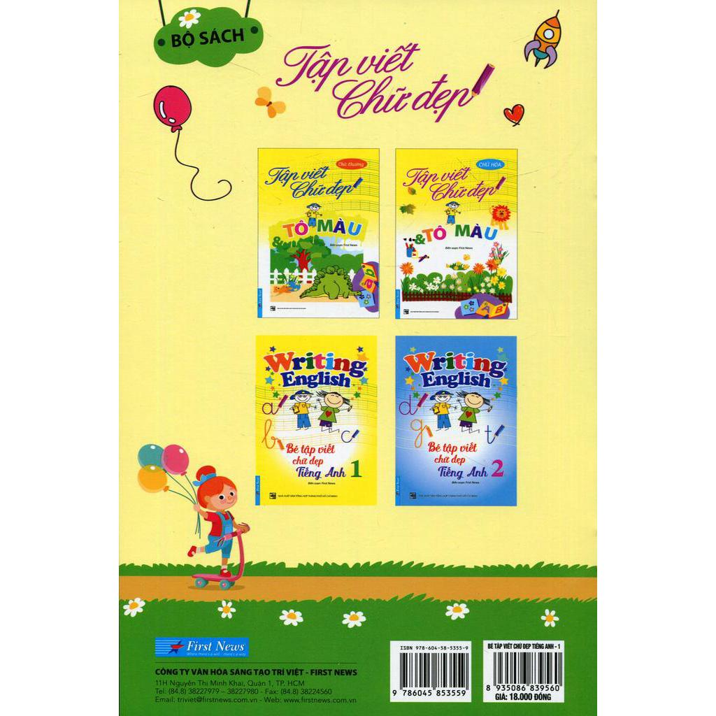 Sách Bé Tập Viết Chữ Đẹp Tiếng Anh 1 (Khổ Nhỏ)
