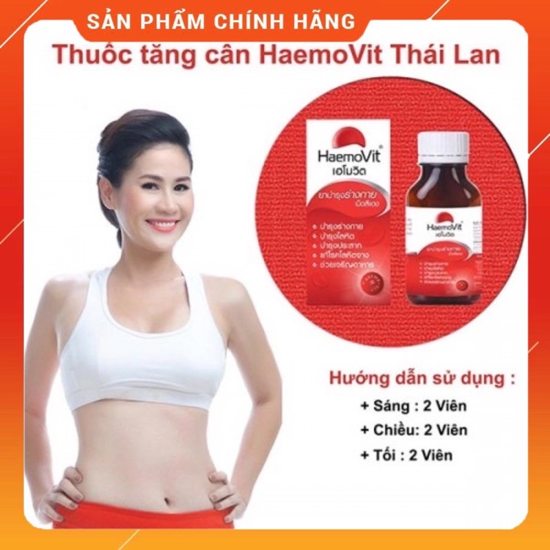 🩸 100 Viên Uống Bổ Máu, Tăng Cân Haemovit Thái Lan 🇹🇭