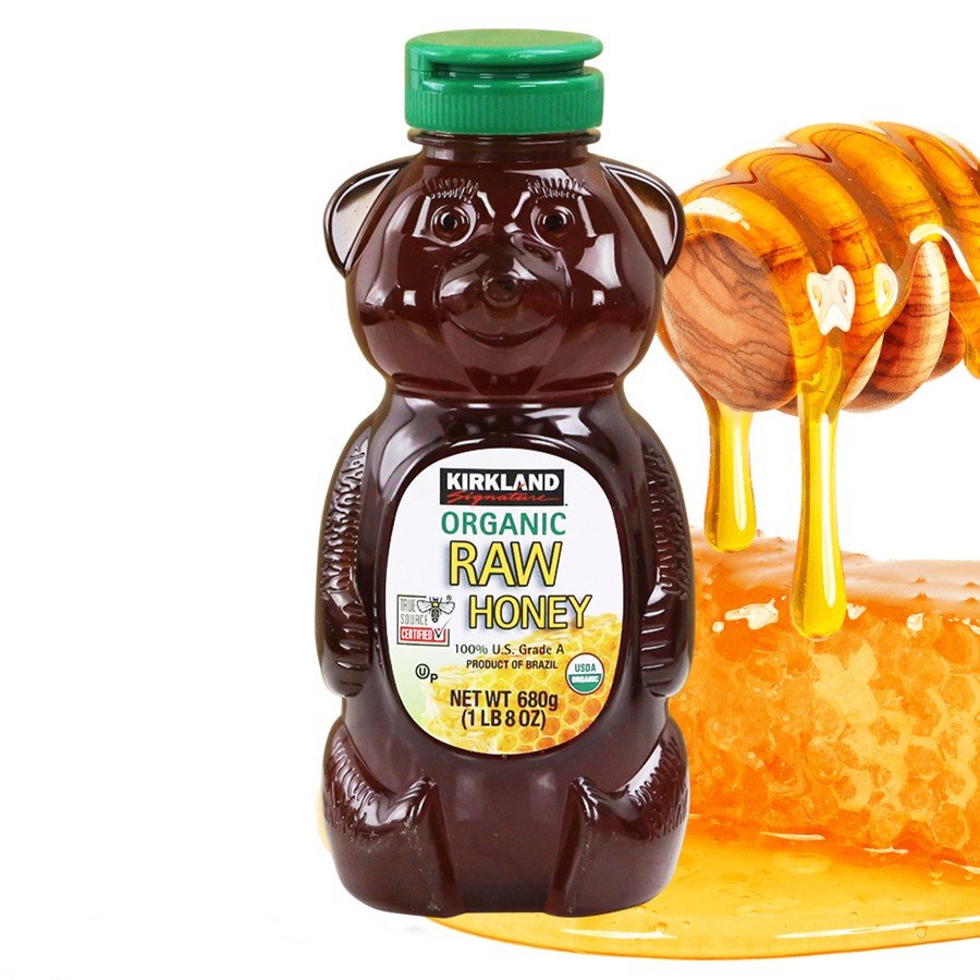 Mật Ong Gấu Kirkland Signature Organic Raw Honey 680g