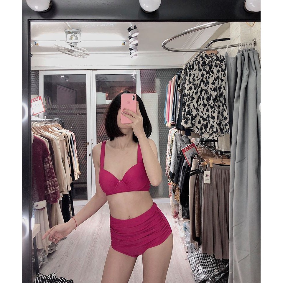 Bikini hai mảnh gọng hồng mặc đi biển đi bơi đẹp