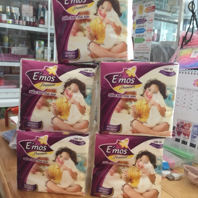 Combo 5 bọc giấy vuông E’mos 100 tờ ( loại 24cm )