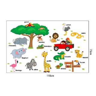 Decal Dán Tường Bé Đi Thăm Vườn Thú