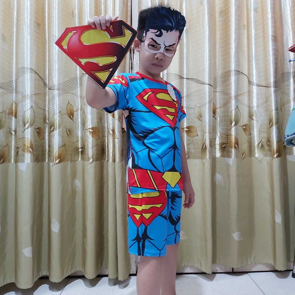 Bộ quần áo thời trang trẻ em siêu nhân kèm tặng khiên và mặt nạ - Hàng SamKids