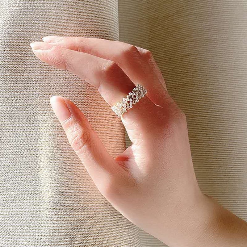 Sang Trọng Nhẫn Hở Đính Đá Phong Cách Vintage Cho Nữ