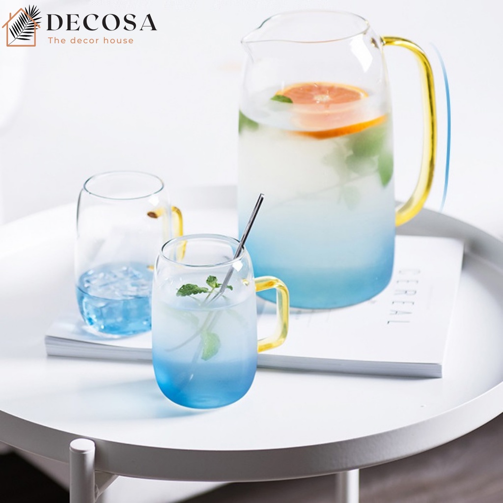 Bình đựng nước thủy tinh cao cấp có nắp đậy DECOSA