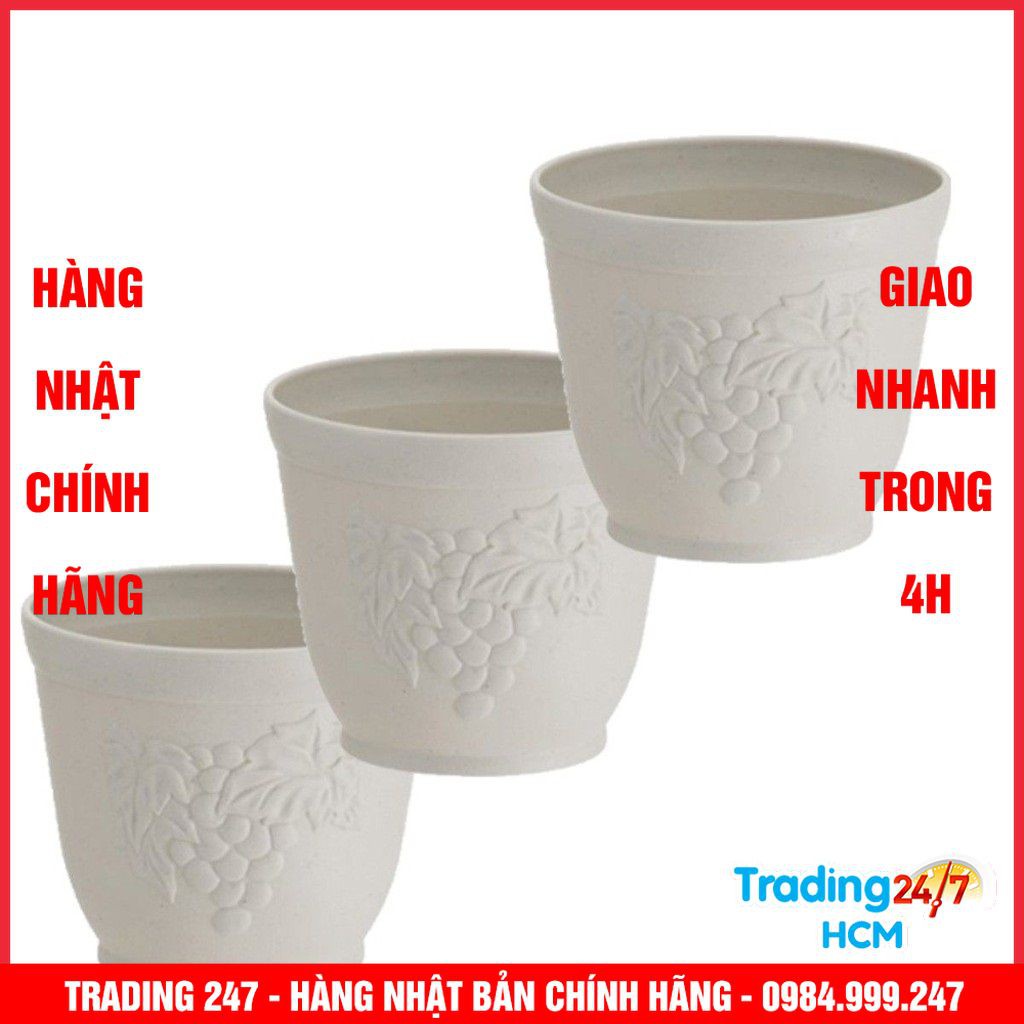 [Hỏa tốc HCM] Chậu hoa tròn màu trắng 20cm INOMATA - NỘI ĐỊA NHẬT BẢN