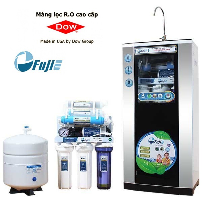 Máy lọc nước RO Fujie RO-08 CAB (8 cấp lọc - Bao gồm tủ cường lực)