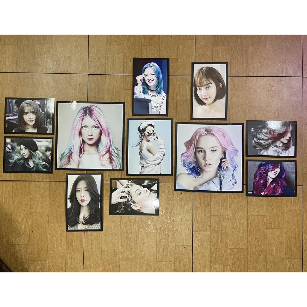 Bộ 11 tranh tấm cứng dán tường (Tóc nữ)