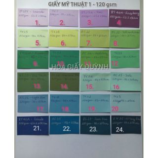 MÀU 17-24 _ GIẤY MỸ THUẬT 120gsm khổ lớn