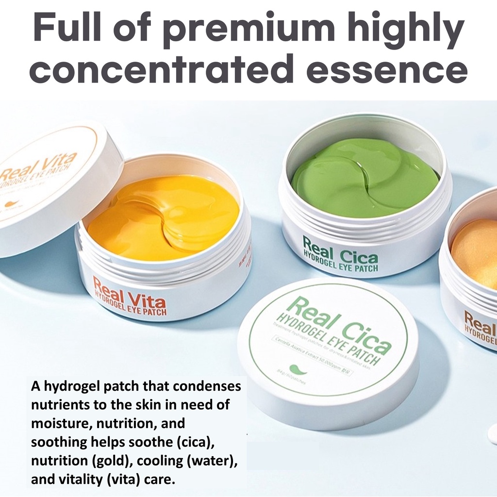 Bộ 60 miếng dán dưỡng da mắt Real Vita chứa hydrogel 84g