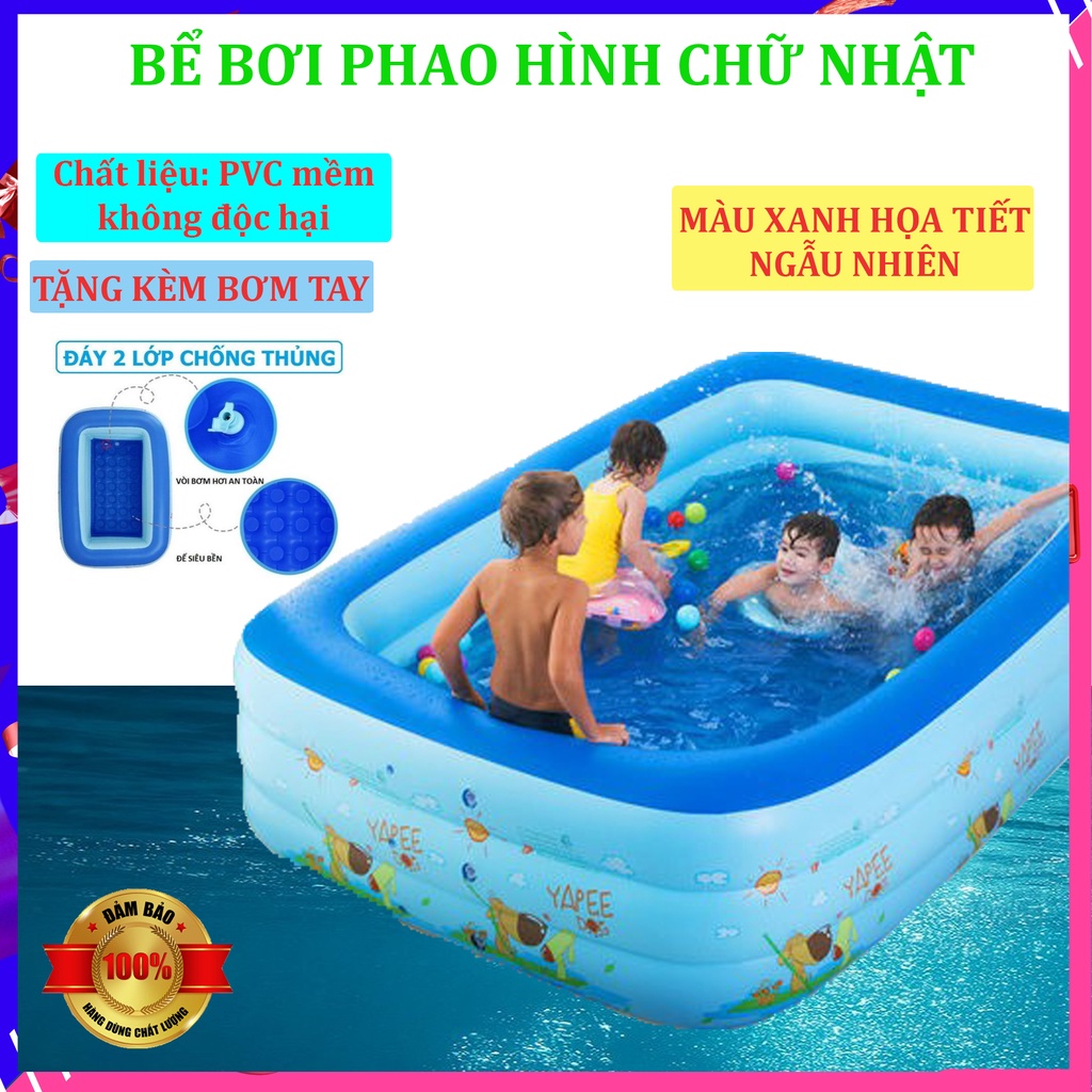 Hồ bơi cho bé, bể bơi phao 3 tầng cho bé, hồ bơi mini siêu dày,chống trượt,bảo hành 1 đổi 1 toàn quốc