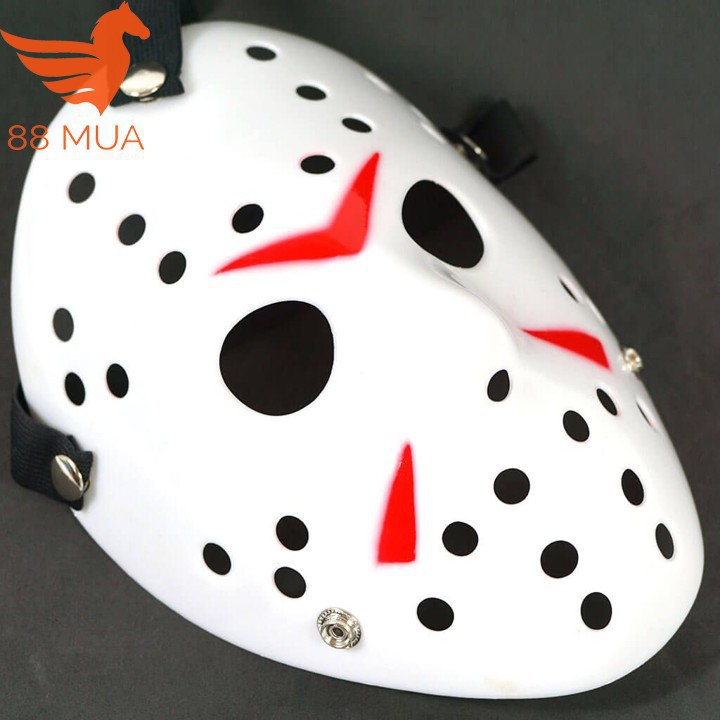 Mặt nạ Jason hóa trang Halloween leegoal Màu Trắng Lỗ tròn _rẻ free