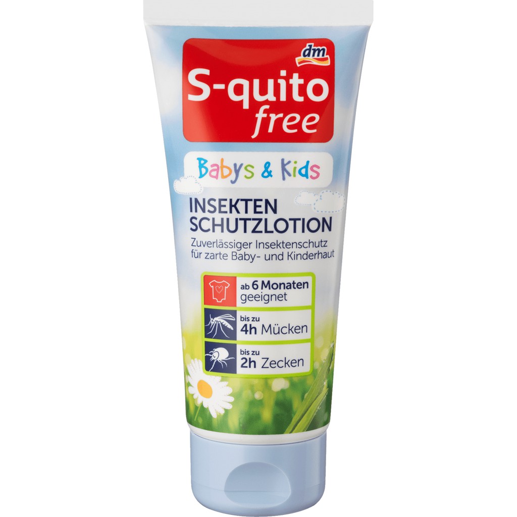 Kem chống muỗi S-quito free Insekten schutzlotion 100ml Nội Địa Đức (cho trẻ từ 6 tháng trở lên)