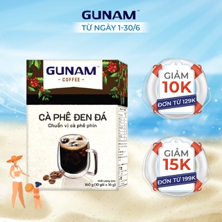 Cà phê hòa tan GUNAM cà phê đen đá (hộp 10 gói x 16g)