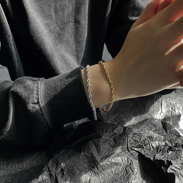 Vòng Tay Xoắn Ốc Smooth Men's Thời Trang Nam Cá Tính Streetwear JIno Studio Màu Vàng Bạc Đẹp Cao Cấp Khỏng Gỉ
