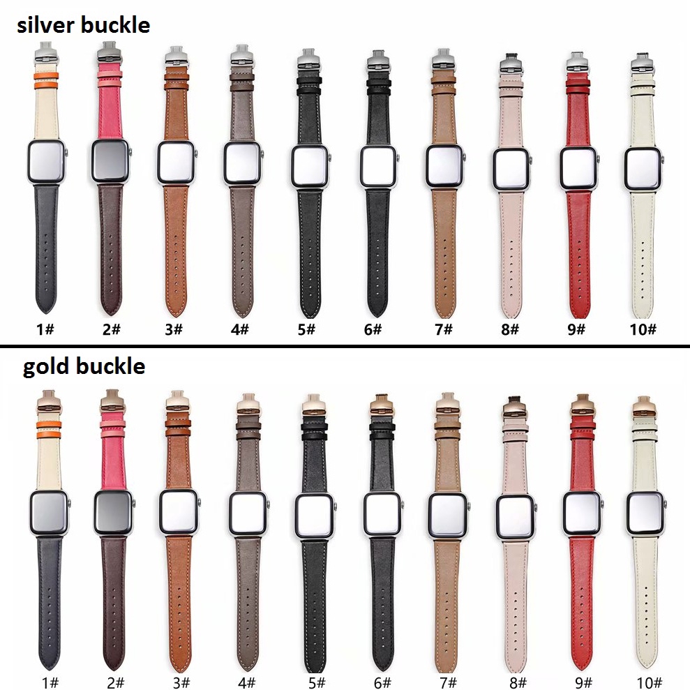 【Apple Watch Strap】Dây đeo thay thế bằng da chất lượng cao cho Apple watch Series 6 se 5 4 3 2 1 42mm 44mm