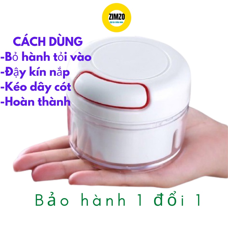 Máy xay tỏi ớt bằng tay mini Food chooper loại tự động sạc pin và kéo dây cót đa năng tiện dụng