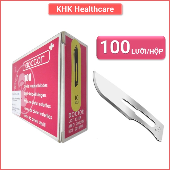 Hộp 100 dao y tế DOCTOR số 10 dùng trong spa lấy nhân mụn