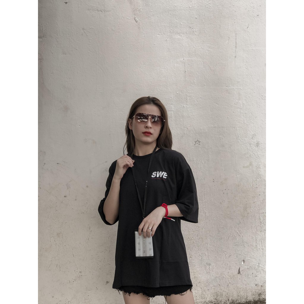 Áo thun tay lỡ UNISEX freesize phông form rộng SWE STREETWEAR - Ulzzang mặc cặp, nhóm, lớp - GIN STORE