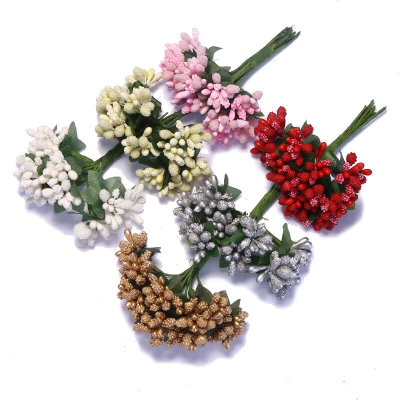144 cái / rất nhiều mini nhụy hoa nhân tạo chồi bó hoa vườn nhà xe cưới xe cưới corsage trang trí hoa hộp thủ công cung cấp