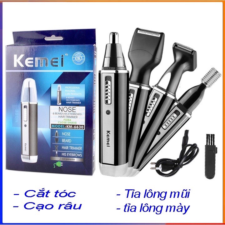 Máy Cạo Râu Điện Đa Năng Kemei 6630,Tông đơ cắt tóc,tỉa lông mày lông mũi cao cấp nhỏ gọn chất lượng cao