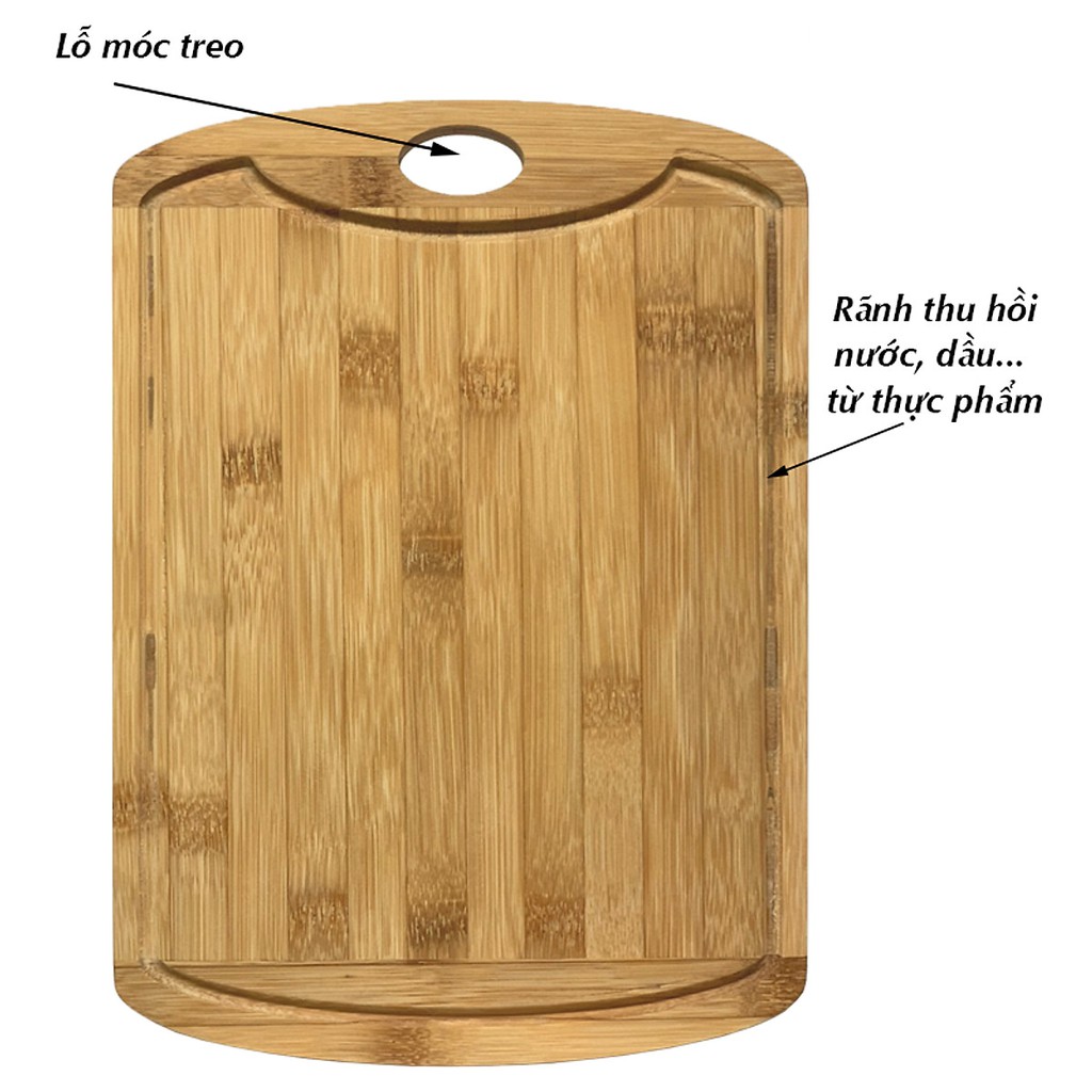 Thớt tre cao cấp, chất liệu tre tự nhiên, kháng khuẩn (35cm*25cm*2cm)– Thương hiệu SNF Bamboo and Craft