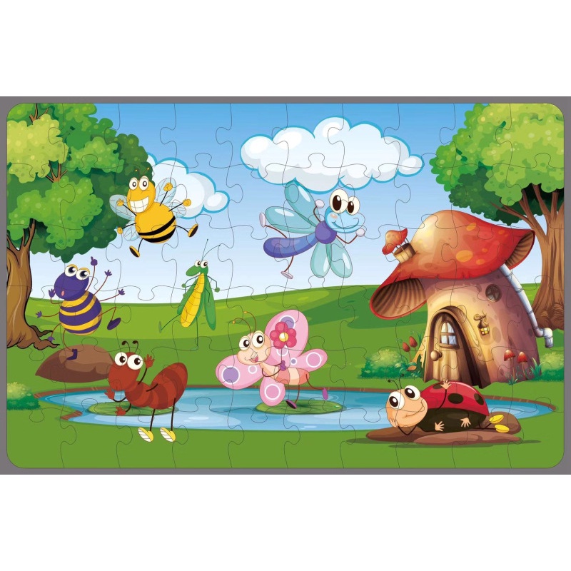 Đồ chơi xếp hình ZHAN QI TOYS 60 mảnh hình hoạt hình hỗ trợ giáo dục cho bé